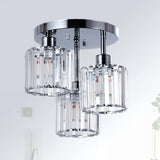 Modern Crystal Chandelier - 3-Head Crystal Ceiling Lamp - K9 Crystal - E27 - Chrome - Lighting - Flush Mount Ceiling Light