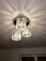 Modern Crystal Chandelier - 3-Head Crystal Ceiling Lamp - K9 Crystal - E27 - Chrome - Lighting - Flush Mount Ceiling Light