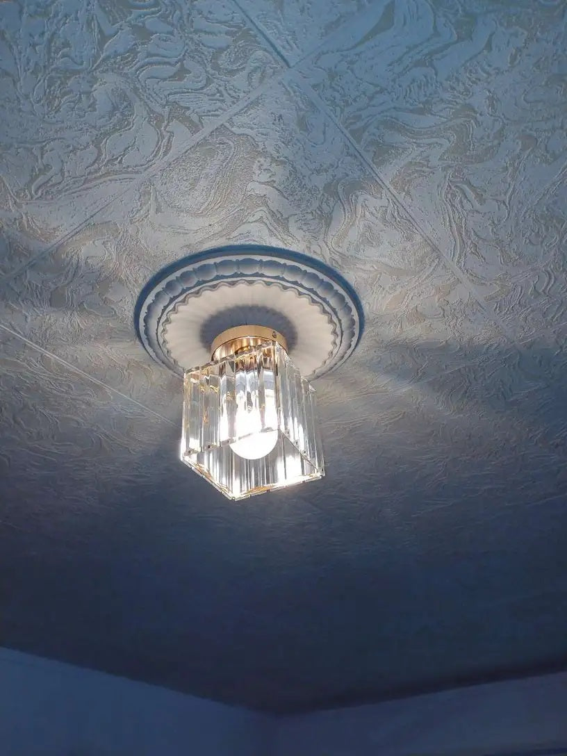 Modern Crystal Ceiling Light - Gold - LED Square Crystal Chandelier - Aisle Lamp