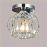 Modern Crystal Ceiling Light - Round LED Crystal - Chandelier - Chrome - Aisle or Hallway Lamp - Crystal LED Lamp - Ceiling Light