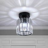 Modern Crystal Ceiling Lamp - Black - LED Round Crystal Chandelier - Aisle Lamp