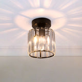 Modern Crystal Ceiling Lamp - Black - LED Round Crystal Chandelier - Aisle Lamp