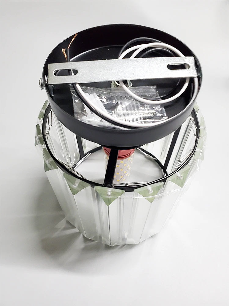 Modern Crystal Ceiling Lamp - Black - LED Round Crystal Chandelier - Aisle Lamp