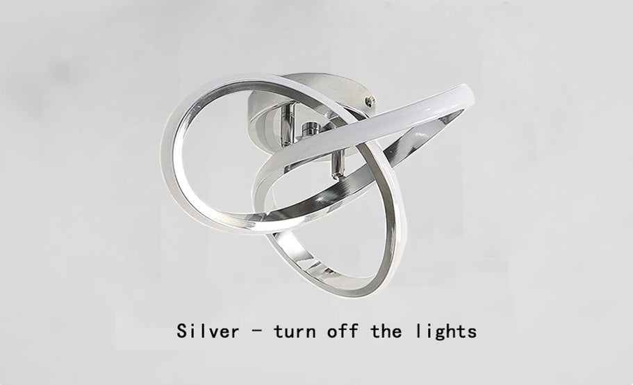 Modern Curl Ceiling Light - Chrome - LED Ceiling Fixture - Warm White - For Hallways And Entrances