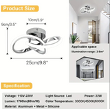 Modern Curl Ceiling Light - Chrome - LED Ceiling Fixture - Warm White - For Hallways And Entrances