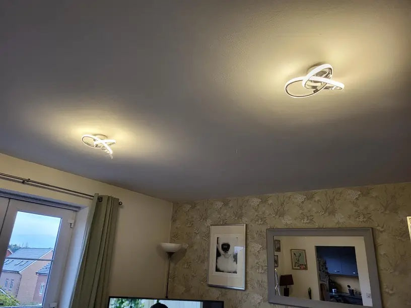 Modern Curl Ceiling Light - Chrome - LED Ceiling Fixture - Warm White - For Hallways And Entrances