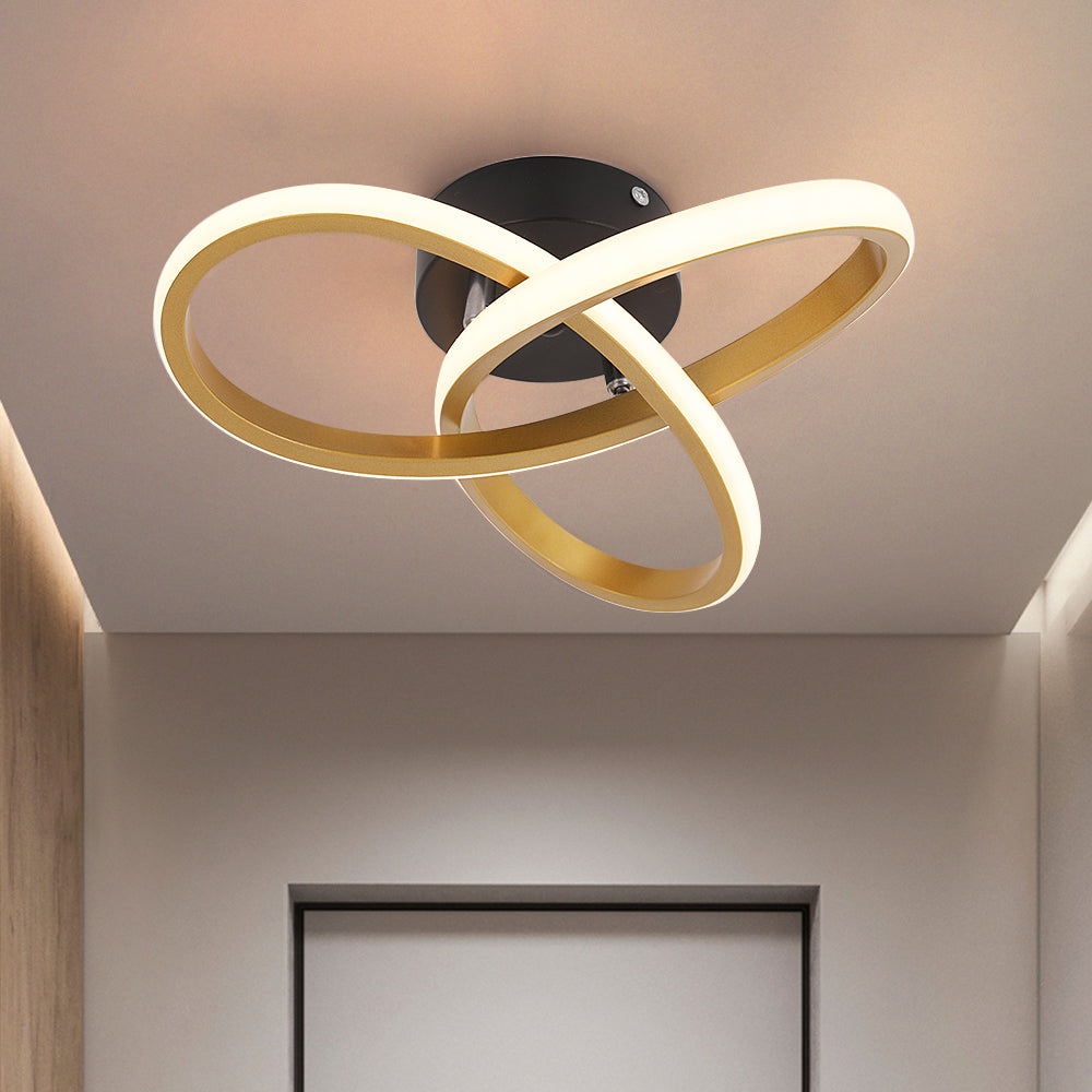 Modern Curl Ceiling Light - Gold - LED Ceiling Fixture - For Hallways And Entrances