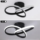 Modern Curl Ceiling Light - Black - LED Ceiling Fixture - For Hallways And Entrances