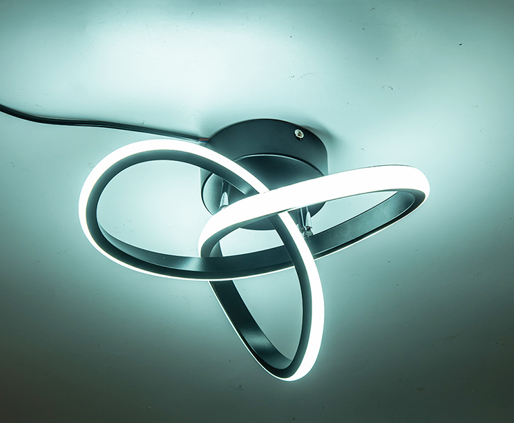 Modern Curl Ceiling Light - Black - LED Ceiling Fixture - For Hallways And Entrances