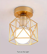 Geometric Cage Ceiling Light - E27 - Bulb Not Included - For Hallway - Ceiling Fixture
