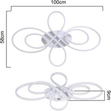 Modern Ceiling Lamp - Luxury LED Chandelier - Dimmable - Butterfly Shape - 100 cm - Living Room Lamp - White - Flush Mount - 90W