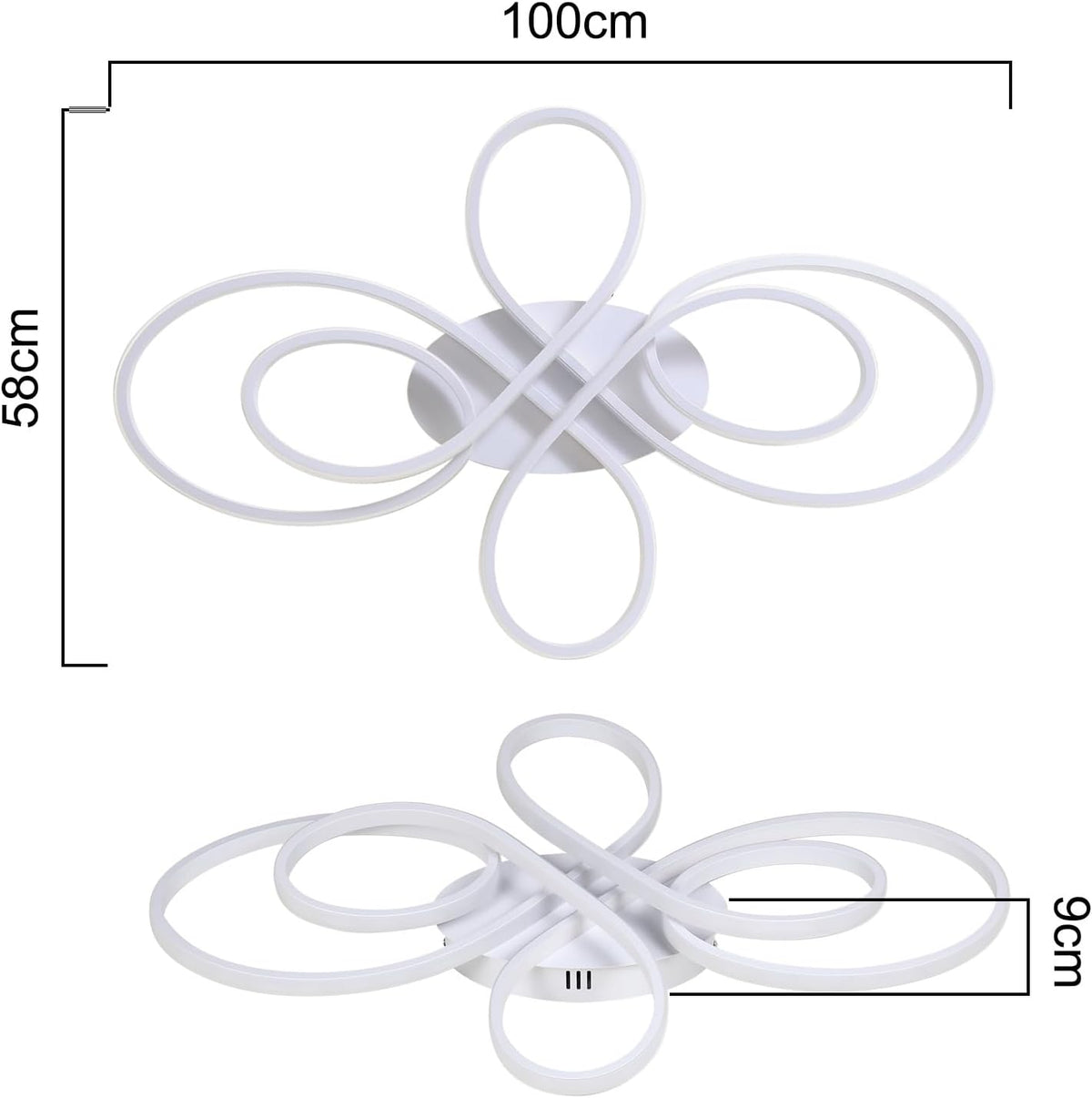 Modern Ceiling Lamp - Luxury LED Chandelier - Dimmable - Butterfly Shape - 100 cm - Living Room Lamp - White - Flush Mount - 90W