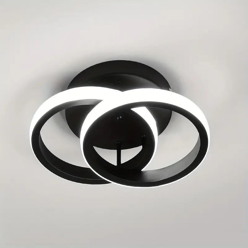 Moderne Plafondlamp - Rond LED - Kroonluchter - Gangpad Lamp - Verlichting - 25 cm - Zwart - Plafonniére - 20W