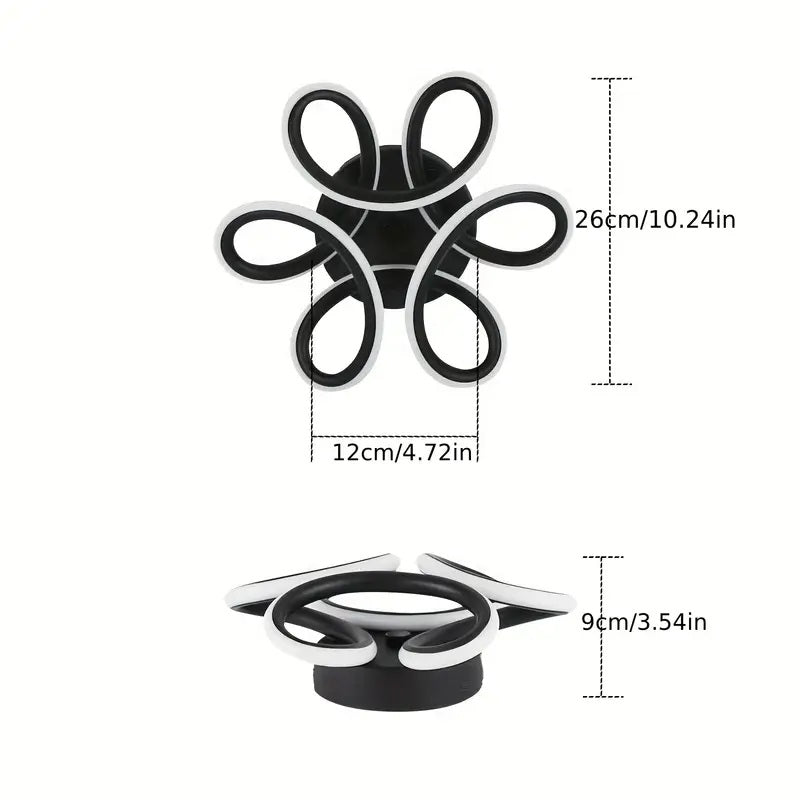Flower-Shaped Ceiling Light - Black - For Living And Dining Room - Ceiling Fixture