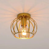 Round Cage Ceiling Light - E27 - Bulb Not Included - For Hallway - Ceiling Fixture
