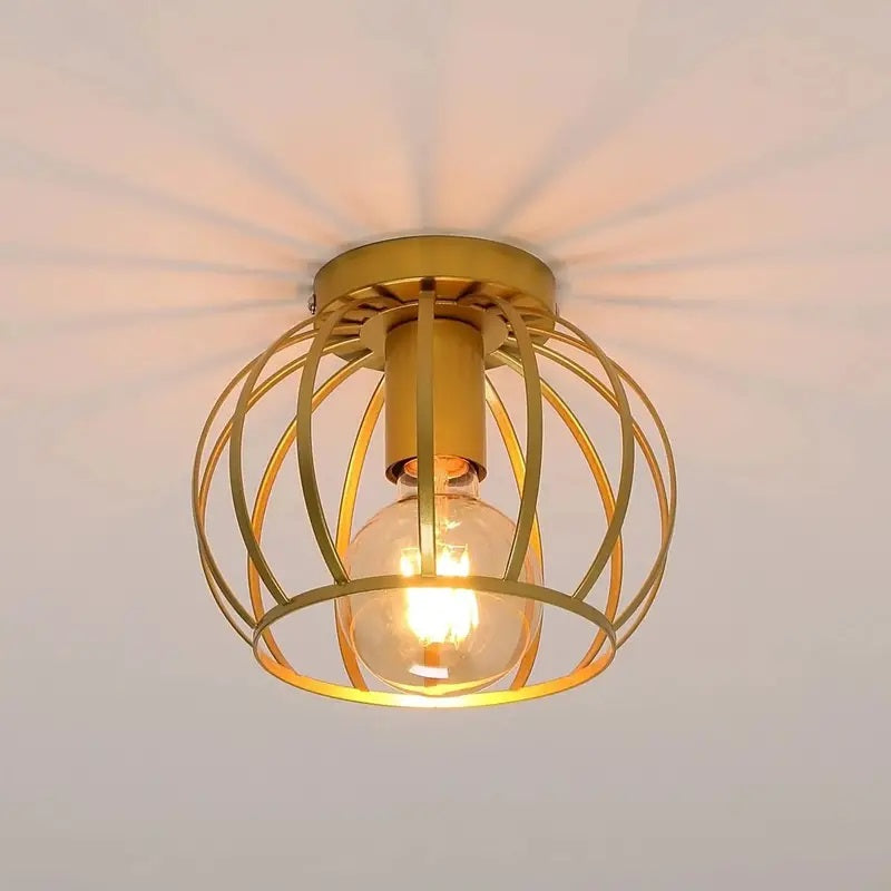 Round Cage Ceiling Light - E27 - Bulb Not Included - For Hallway - Ceiling Fixture
