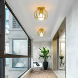 Round Cage Ceiling Light - E27 - Bulb Not Included - For Hallway - Ceiling Fixture
