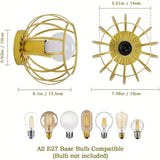 Round Cage Ceiling Light - E27 - Bulb Not Included - For Hallway - Ceiling Fixture