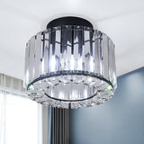 Ceiling lamp - Lighting - Aisle - Lamp - Crystal Look - Ceiling lamp - 22 cm - Round - Black - E27