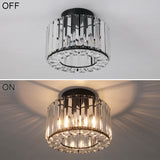 Ceiling lamp - Lighting - Aisle - Lamp - Crystal Look - Ceiling lamp - 22 cm - Round - Black - E27