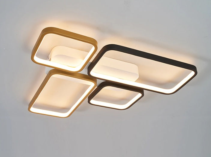 LuxiLamps - LED Plafondlamp - Goud/Zwart - 62 cm - Woonkamer Lamp - Moderne lamp - Plafoniere