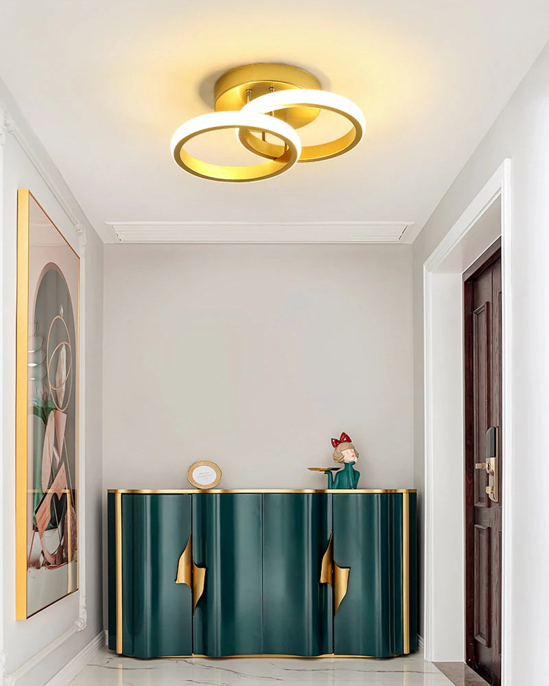 Moderne Plafondlamp - Rond LED - Kroonluchter - Gangpad Lamp - Verlichting - 25 cm - Goud - Plafonniére - 20W