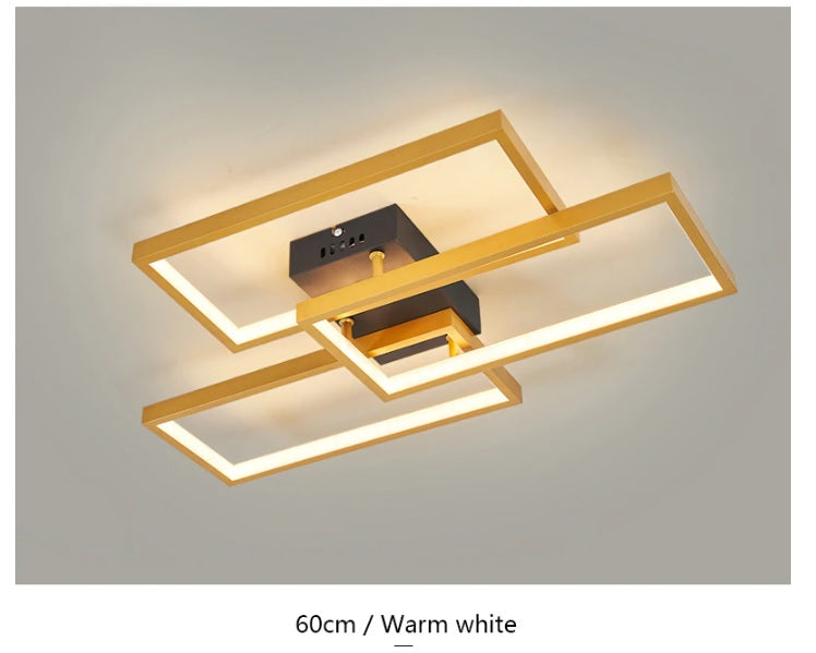 Moderne LED Plafondlamp - Goud/Zwart - 60 cm - Woonkamer Lamp - Moderne lamp - Plafoniere