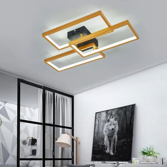 Moderne LED Plafondlamp - Goud/Zwart - 60 cm - Woonkamer Lamp - Moderne lamp - Plafoniere