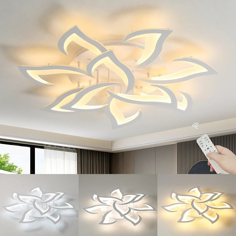 LuxiLamps - 10 Star Ceiling Lamp - White - With Remote Control - Dimmable - Living Room Lamp - Modern Lamp - Ceiling Lamp