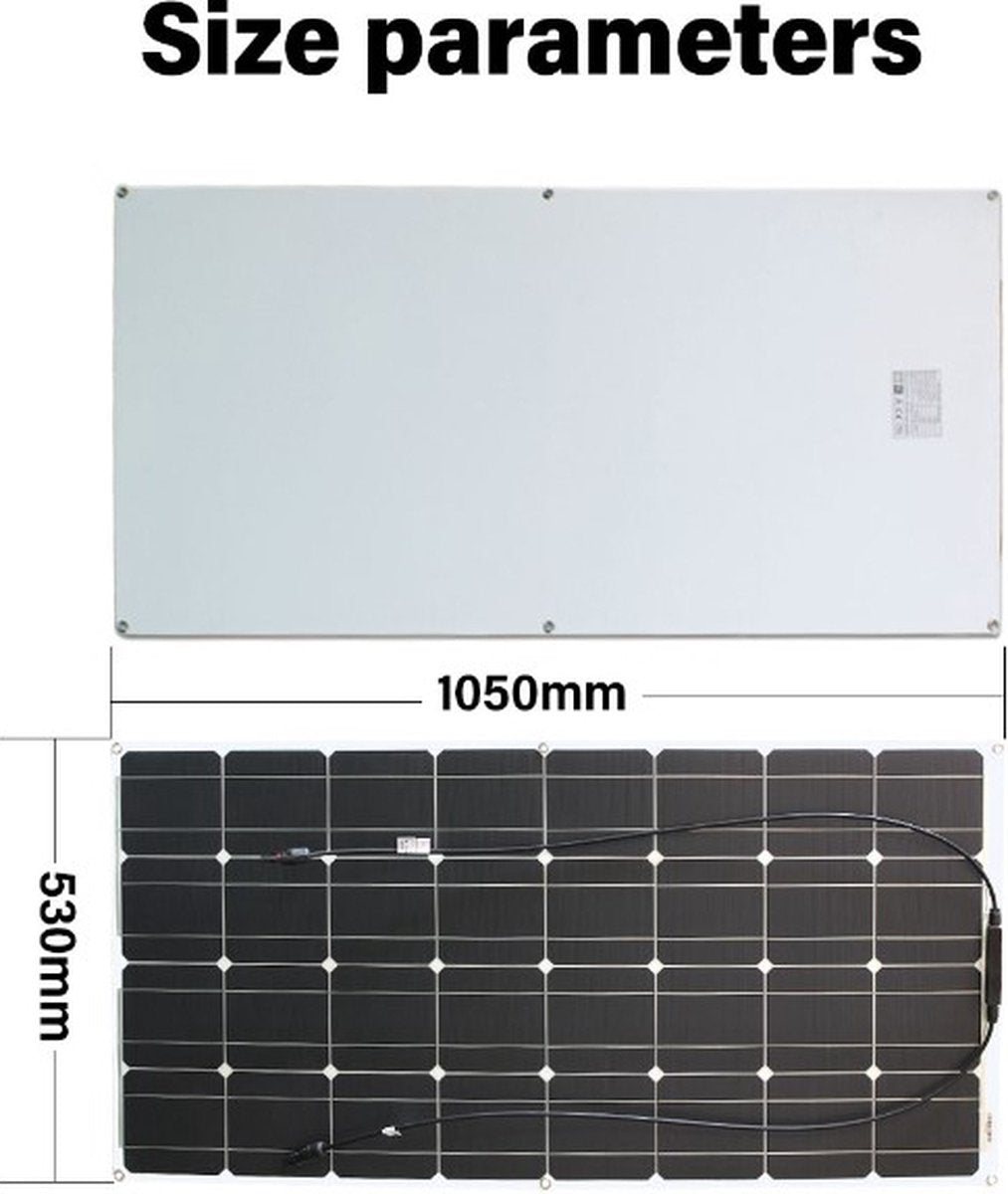 Compleet 100W zonnepaneel pakket - Plug and Play voor Camper - Boot - Caravan - Schuur - Aan te sluiten op accu