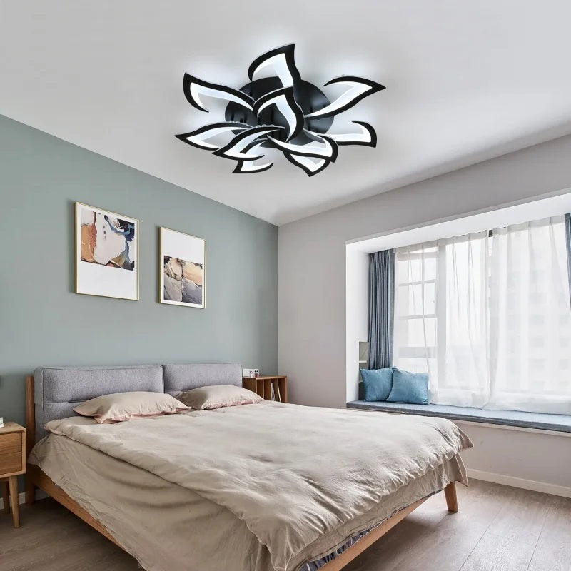 LuxiLamps - 10 Star Ceiling Lamp - Black - With Remote Control - Smart Lamp - Dimmable With App - Living Room Lamp - Modern Lamp - Ceiling Lamp