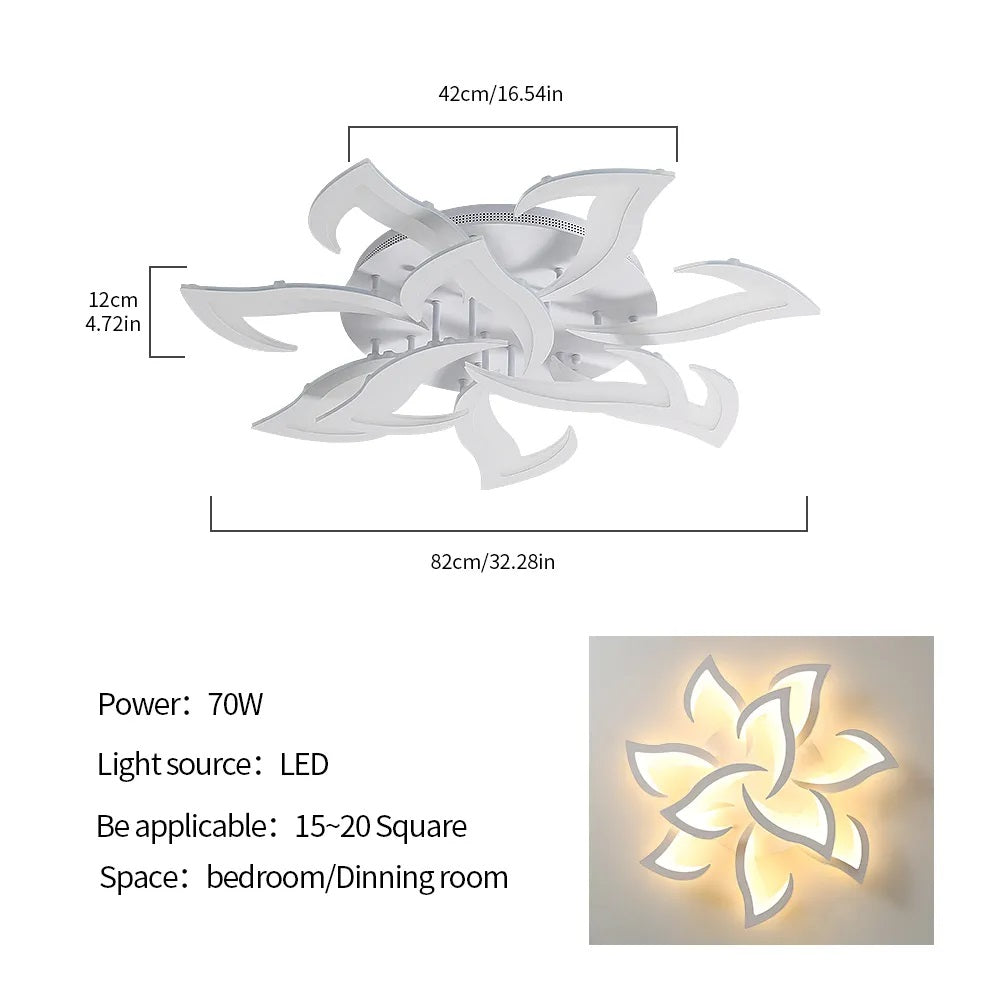 LuxiLamps - 10 Star Ceiling Lamp - White - With Remote Control - Dimmable - Living Room Lamp - Modern Lamp - Ceiling Lamp