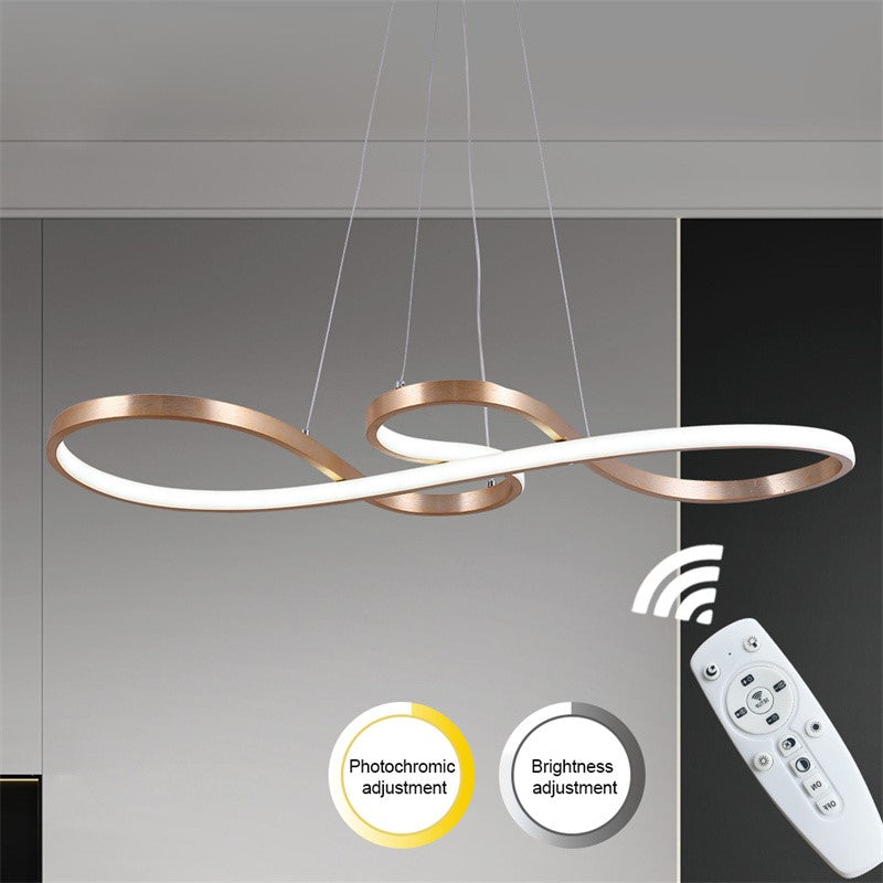 LuxiLamps - Pendant Lamp - Chandelier - Gold - Living Room Lamp - Dimmable With Remote Control - Modern Lamp - Dining Room Lamp - LED Ceiling Lamp - Ceiling Light