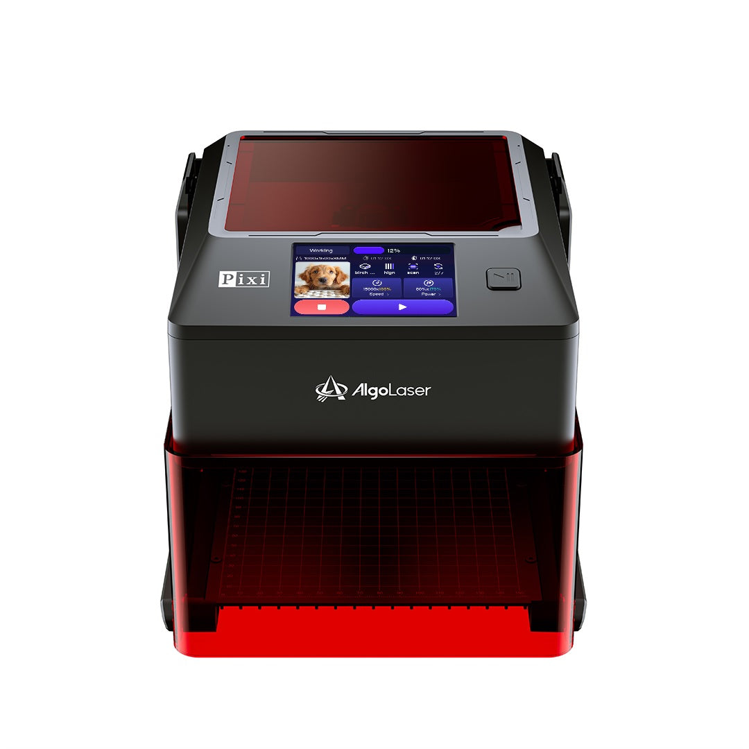 Laser Graveermachine Pixi 5W - 3.5 Inch Touchscreen - Laser Cutter - Laserprinter All In One - Graveren - Display - Zwart/Rood - Laser Snijmachine - Bedienbaar Met APP