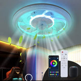 RGB Ceiling Fan - With Speaker - Dimmable With Remote Control - 12 Colors - 60W - RGB Music Fan - Living Room Light - Chandelier Fan