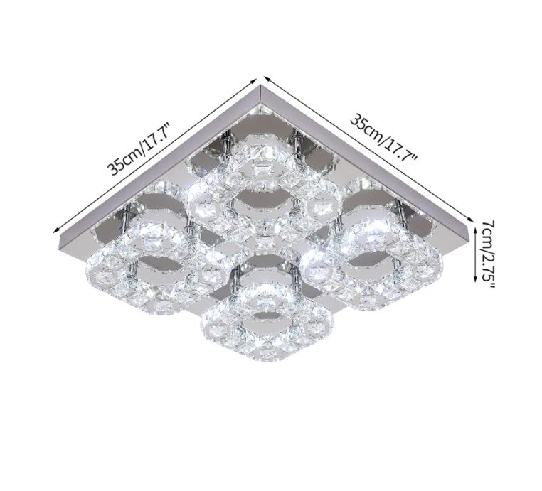4 Head Crystal Plafondlamp - Moderne Lamp - Led Lamp 35 cm - Plafondlamp - Plafonniere - Kroonluchter