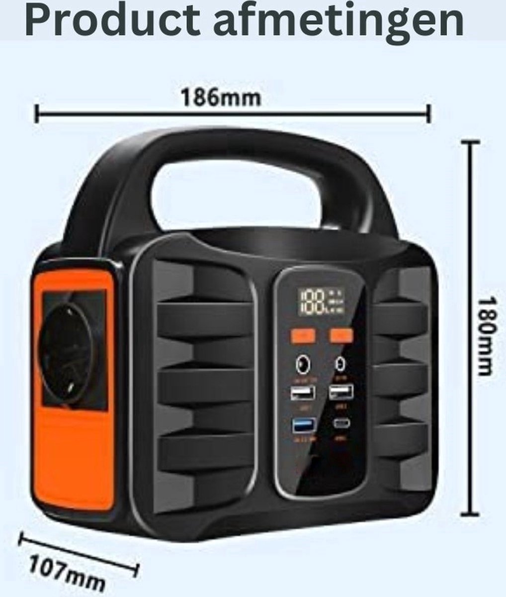 Draagbare Krachtcentrale - 200 W - Stroomgenerator - 194 Wh - Generator LED-Zaklamp - Mobiele Stroomgenerator Voor Reizen/Kamperen/Buiten