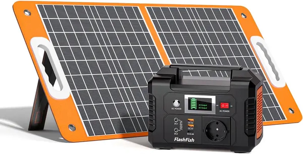 Stroomgenerator - Draagbaar - 42000mAh 220–240 V/150W - met Zonnepaneel - Lithium