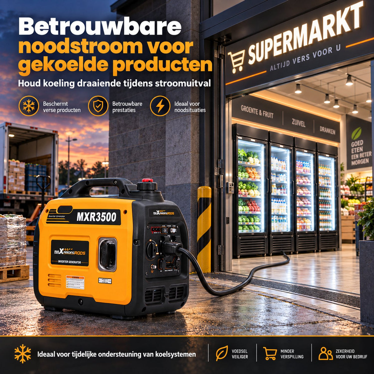 Superstille Inverter Generator Benzine - 3000W Continu - 3300W - Aggregaat - 4-Takt - USB en 220–240 V Stopcontacten - Eco-Modus - Noodstroomaggregaat voor Camping, Reizen en Evenementen - Noodpakket