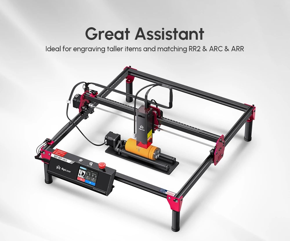Laser Graveermachine 10W - 3.5 Inch Touchscreen - Laser Cutter - Met Roller - Laserprinter All In One - Graveren - Display - Zwart - Hout Acryl Laser Snijmachine - Bedienbaar Met APP