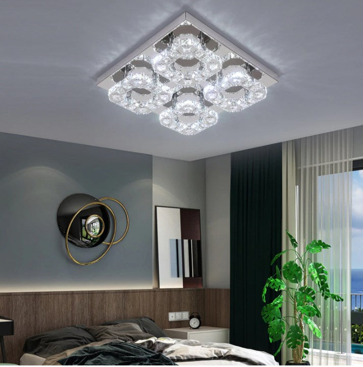 4 Head Crystal Plafondlamp - Moderne Lamp - Led Lamp 35 cm - Plafondlamp - Plafonniere - Kroonluchter