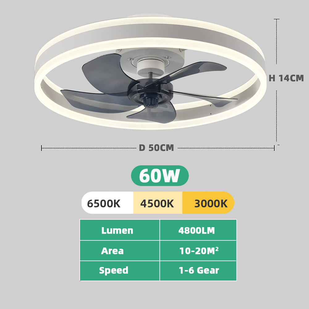 LuxiLamps - Fan Lamp - Smart Lamp - 6 Modes - Dimmable - White - Chandelier Fan - Chandelier Fan - Living Room Lamp - Fan Lamps