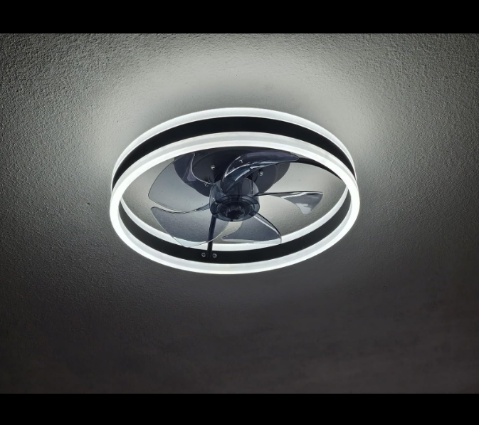LuxiLamps - Fan Lamp - Smart Lamp - 6 Modes - Dimmable - Black - Chandelier Fan - Chandelier Fan - Living Room Lamp - Fan Lamps