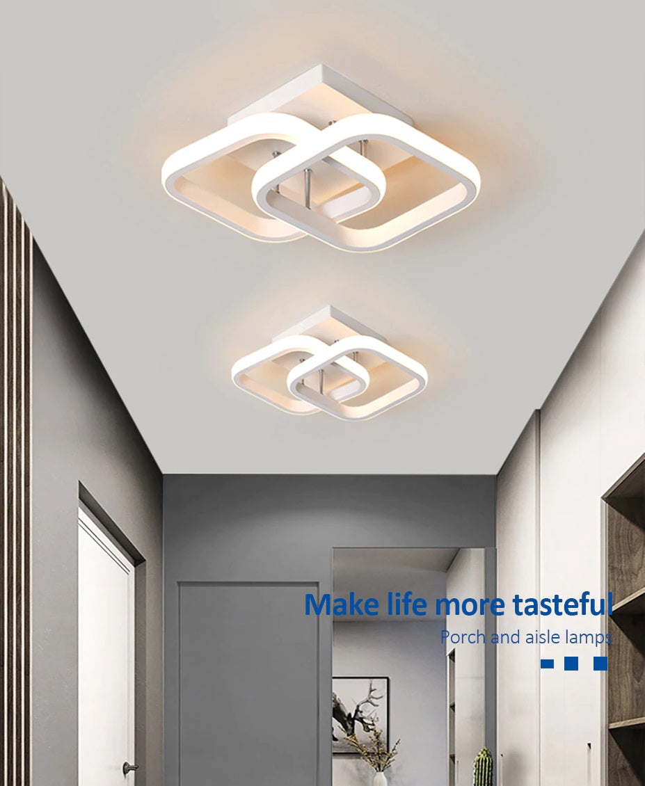 LuxiLamps - Moderne Plafondlamp - Vierkant LED - Kroonluchter - Gangpad Lamp - Verlichting - 29 cm - Wit - Plafonniére - 20W