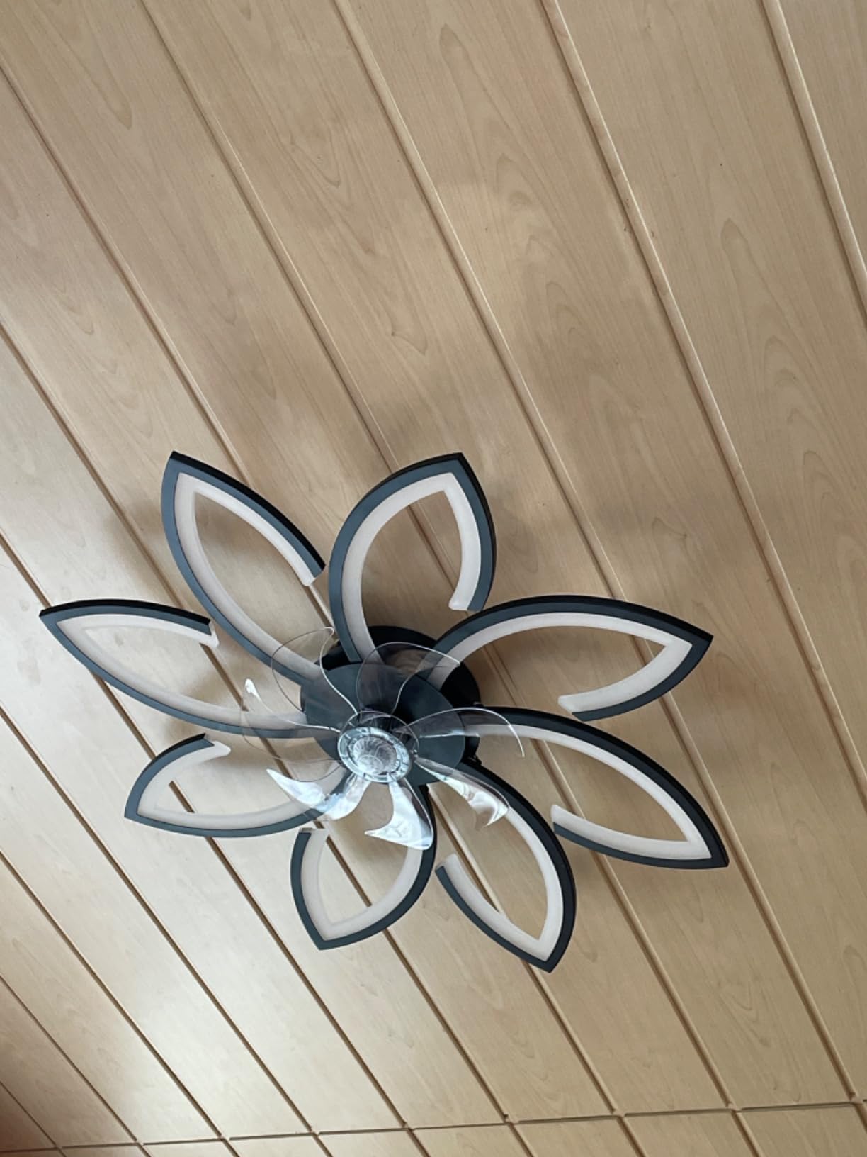 LuxiLamps - 8 Sterren Plafondlamp Met Ventilator - Zwart - Met Afstandsbediening - Smart lamp - Dimbaar Met App - 6 Standen Ventilator - Woonkamerlamp - Moderne lamp - Plafoniere