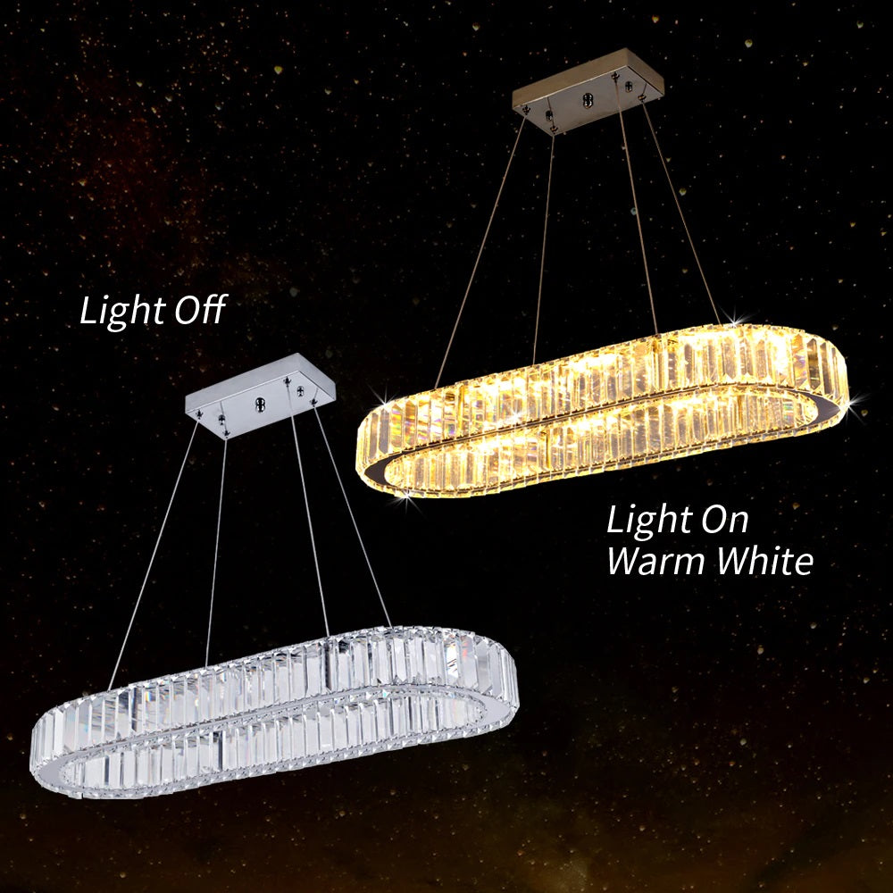 Kroonluchter - Crystal Led Hanglamp - Woonkamerlamp - 57cm - Met Afstandsbediening - Moderne lamp - Hanglamp