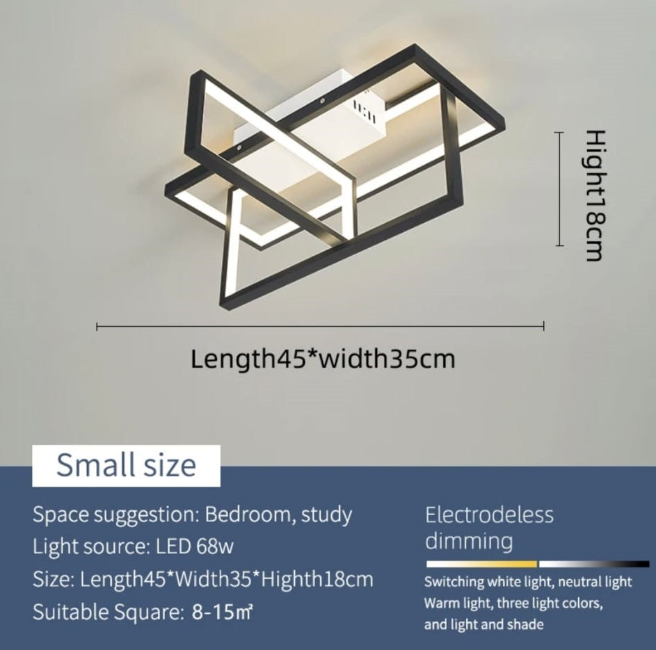 LuxiLamps - Moderne LED Plafondlamp - Zwart/Wit - 45 cm - Woonkamer Lamp - Moderne lamp - Plafoniere