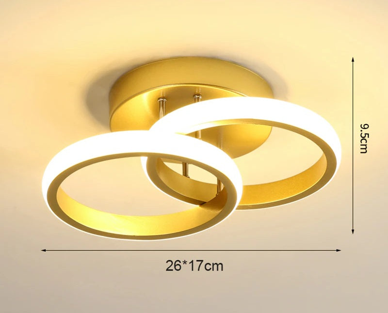 Moderne Plafondlamp - Rond LED - Kroonluchter - Gangpad Lamp - Verlichting - 25 cm - Goud - Plafonniére - 20W