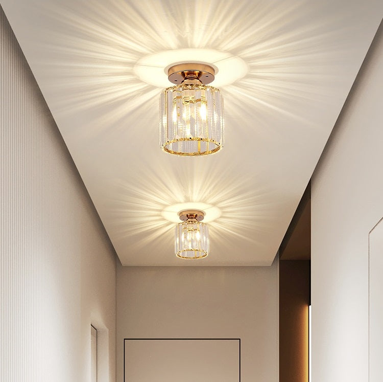 Moderne Kristallen Plafondlamp - Goud - LED Rond Kristallen Kroonluchter - Gangpad Lamp