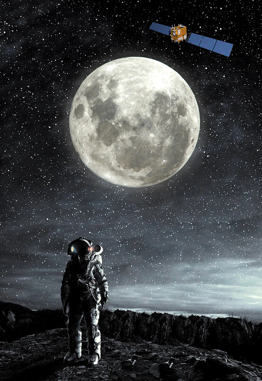 Moon Wall Lamp - Ø 60 cm - Dimmable With Remote Control - Bedroom Lamp - Living Room Lamp - Modern Lamp - Led Lamp - Led Ceiling Lamp
